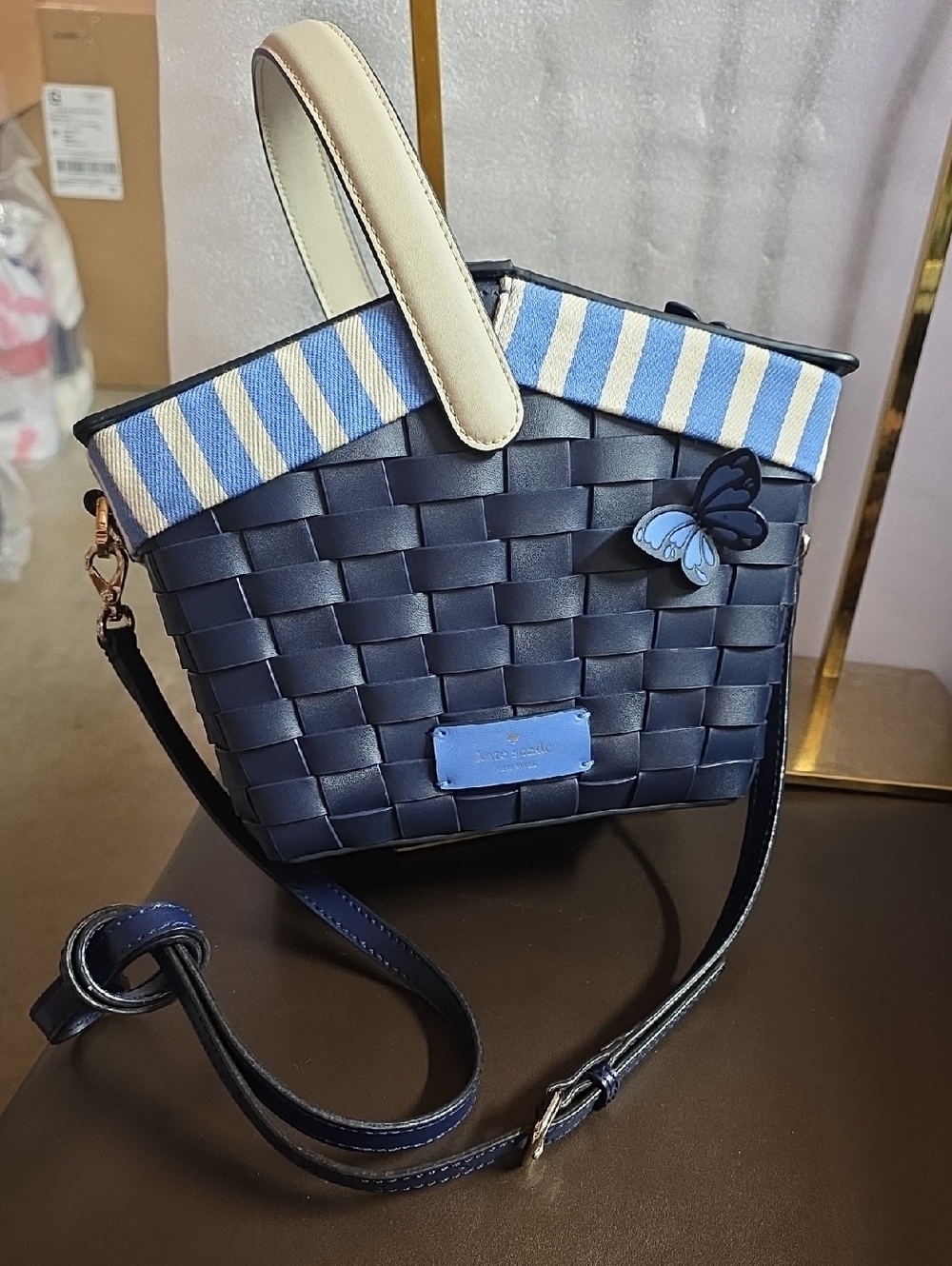 Kate Spade Flutter Fly Picnic Basket Hand Bag/Crossbody Nwot Lmtd Ed Novelty - Picture 13 of 14
